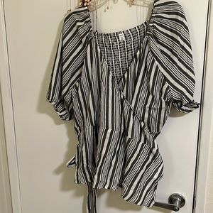 Old Navy Striped Wrap Blouse